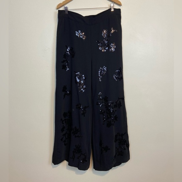 NWOT Chico’s Floral Sequin Wide Leg Pants - Picture 5 of 10